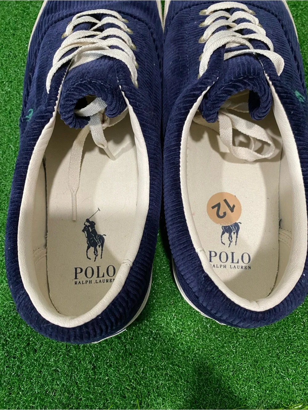 Polo Ralph Lauren Keaton Corduroy Sneakers In Hunter Navy Pony Sz 12 Mens